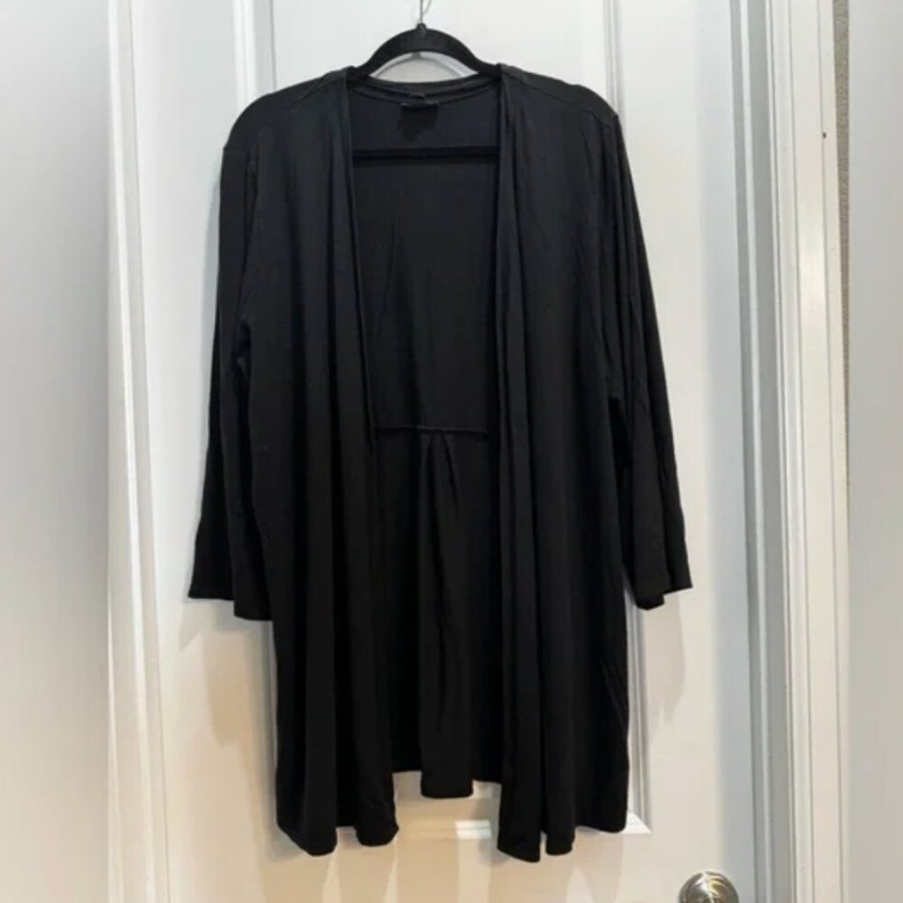 J.Jill Black “Wearever Ultrafine Long Jacket” Duster 2x View 2